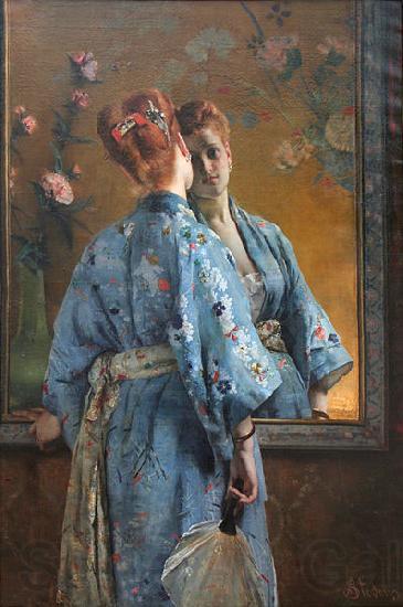 Alfred Stevens The Japanese Parisian. France oil painting art